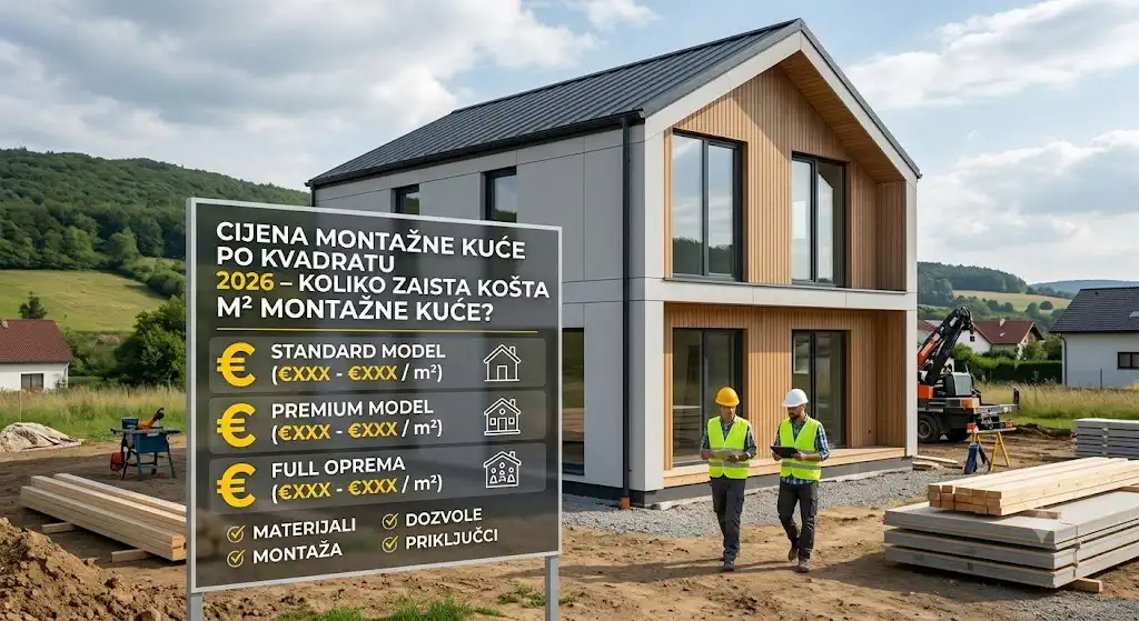 Cijena montažne kuće po kvadratu – pregled troškova izgradnje montažne kuće u Bosni i Hercegovini